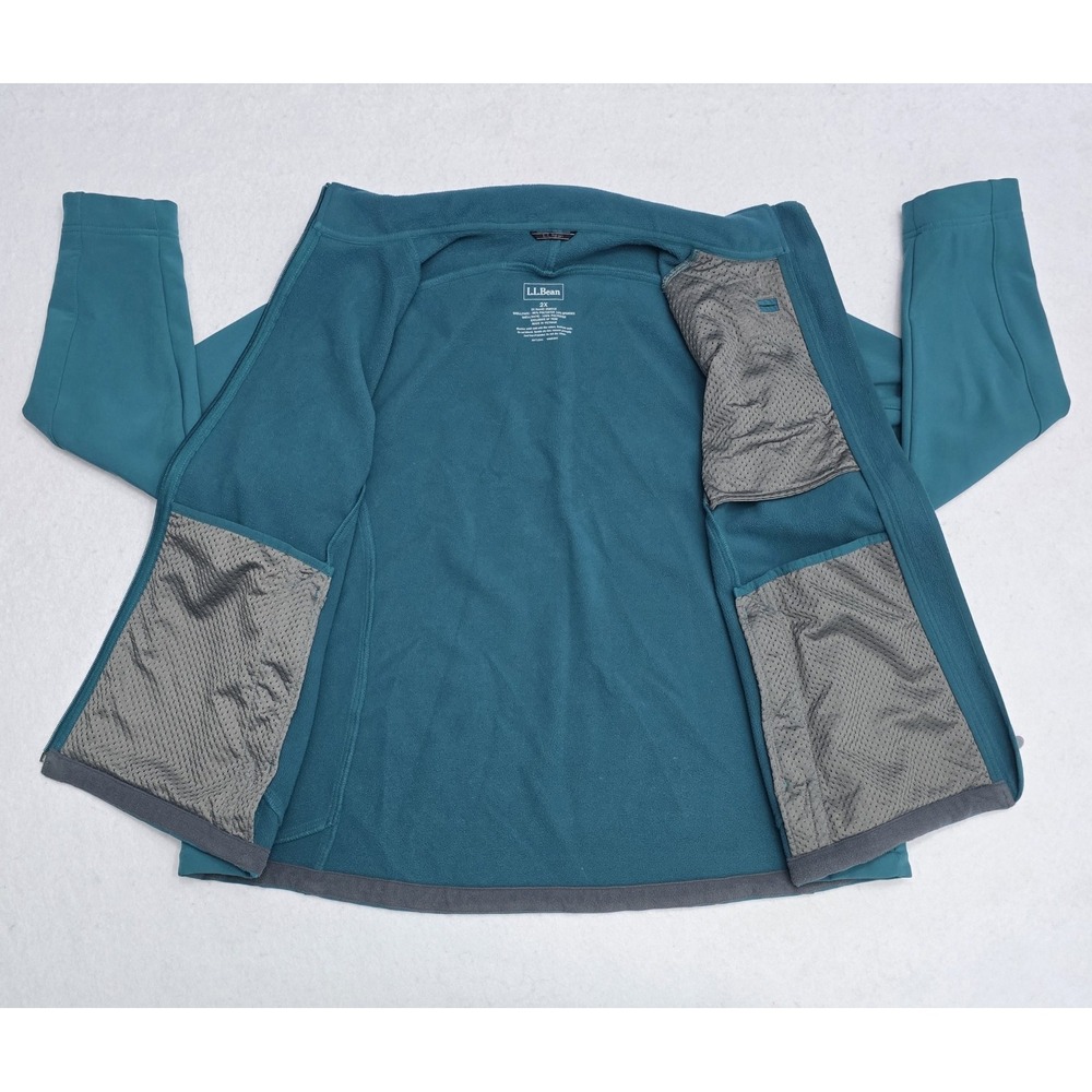 LL Bean Womens 2X Softshell Jacket Teal Blue Fleece Lined Full Zip 258215 - Picture 5 of 16
